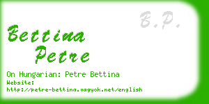 bettina petre business card